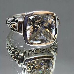 ANGELA BY JOHN HARDY 925 SILVER 14K RING SZ 9